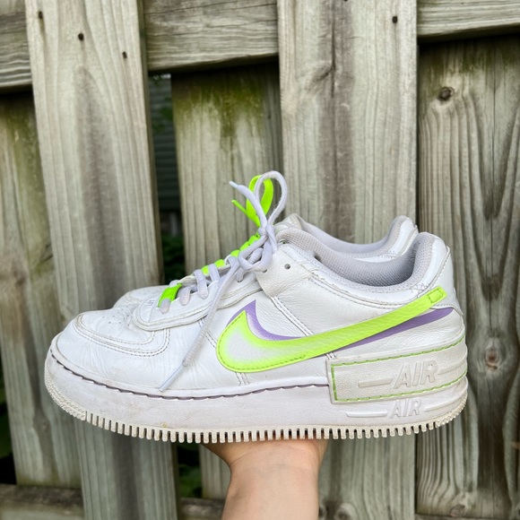 nike air force 1 shadow white electric green